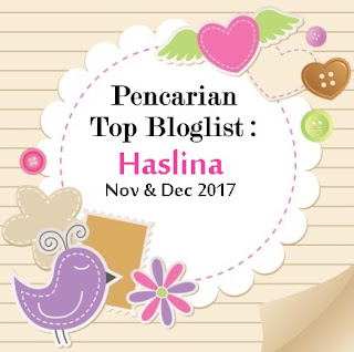 Pencarian Top Bloglist Haslina :Nov & Dec 2017