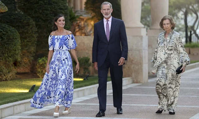 Queen Letizia wore a new ruffle midi dress by Desigual. Desigual Stella Jean ruffle midi dress. Queen Sofia wore a jumpsuit