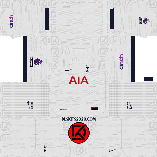Tottenham Hotspur FC DLS Kits 2023-2024 Nike In Premier League - Dream League Soccer (Home)