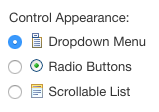 Selection Control Appearance Selection in Form Builder