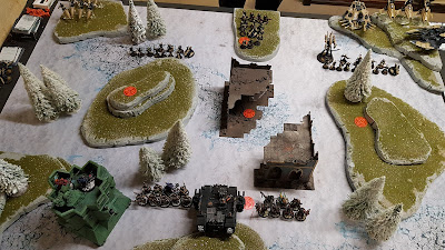 Warhammer 40k battle report between Chaos Space Marines and Craftworld Eldar. 1750pts