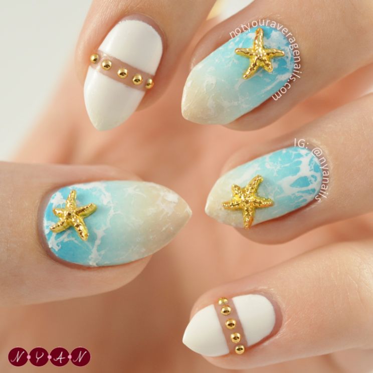 Ocean blue marble nails - Picture of Nail Trix Salon, Dubai - Tripadvisor