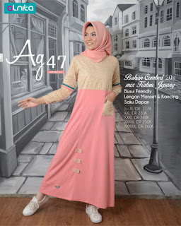 KOLEKSI GAMIS MODERN ALNITA AG 47 PEACH