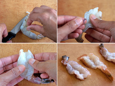 4 steps to butterfly shrimp