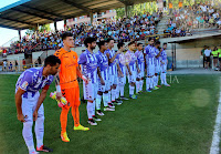 REAL VALLADOLID C. F. - Valladolid, España - Temporada 2016-17 -  Moyano, Becerra, Víctor Pérez, Renzo Zambrano, Fernando Calero, Toni, Sergio Marcos, Anuar, Álex Pérez, Ángel y Caye Quintana - REAL VALLADOLID 2 (Caye Quintana y Víctor Pérez) TOLEDO 0 - 22/07/2016 - Primer partido amistoso de la temporada - Laguna, Valladolid, Campo Municipal La Laguna