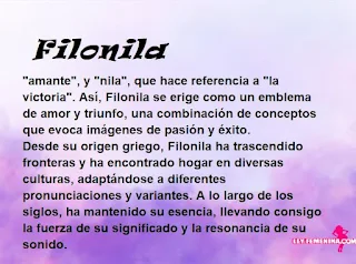 significado del nombre Filonila