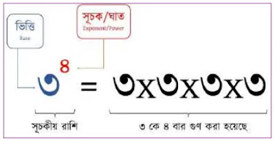 সূচকের ঘাত ও ভিত্তি চিত্র