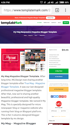 My mag Premium Blogger template patch here