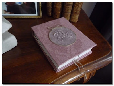 french monogrammed linen notebooks