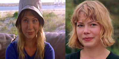 Jen Lindley in the first episode of season 6 on the left and the final episode on the right