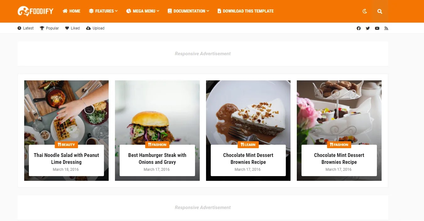 Foodify Blogger Template