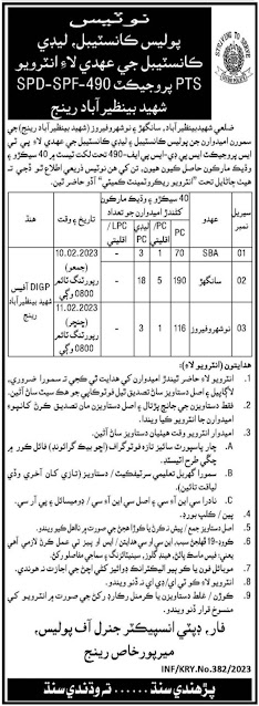 Police Constable and Lady Constable Latest Jobs in Sindh Police