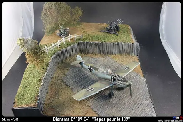 Diorama Bf-109 E-1 d'Eduard "repos pour le 109"