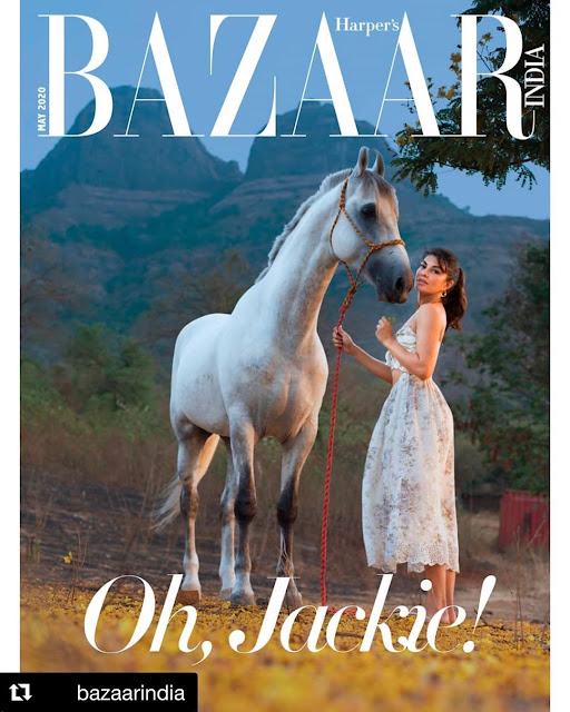 Jacqueline Fernandes Photoshoot for Digital Issue Harper Bazaar India 2020 Cover