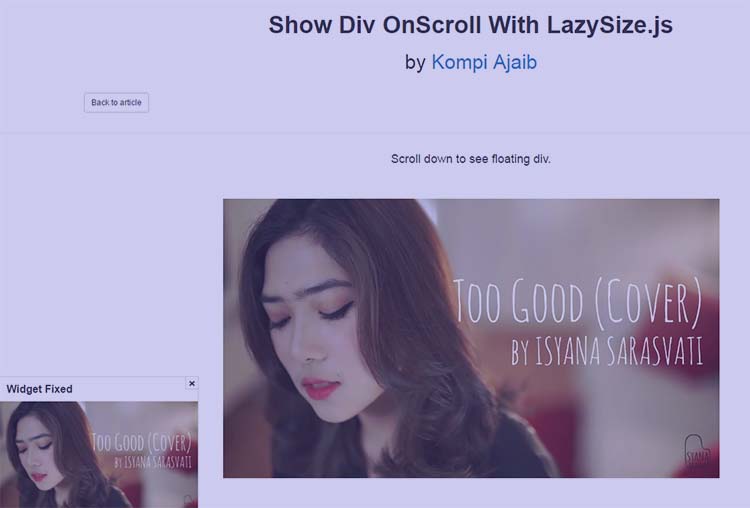 Show Div OnScroll With LazySize.js