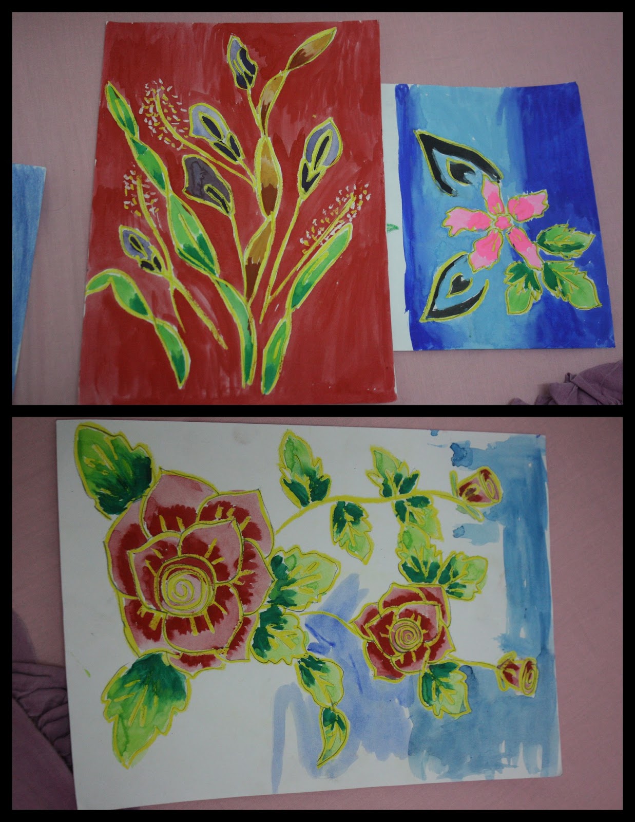 Contoh Lukisan Batik Flora - Gambar Con