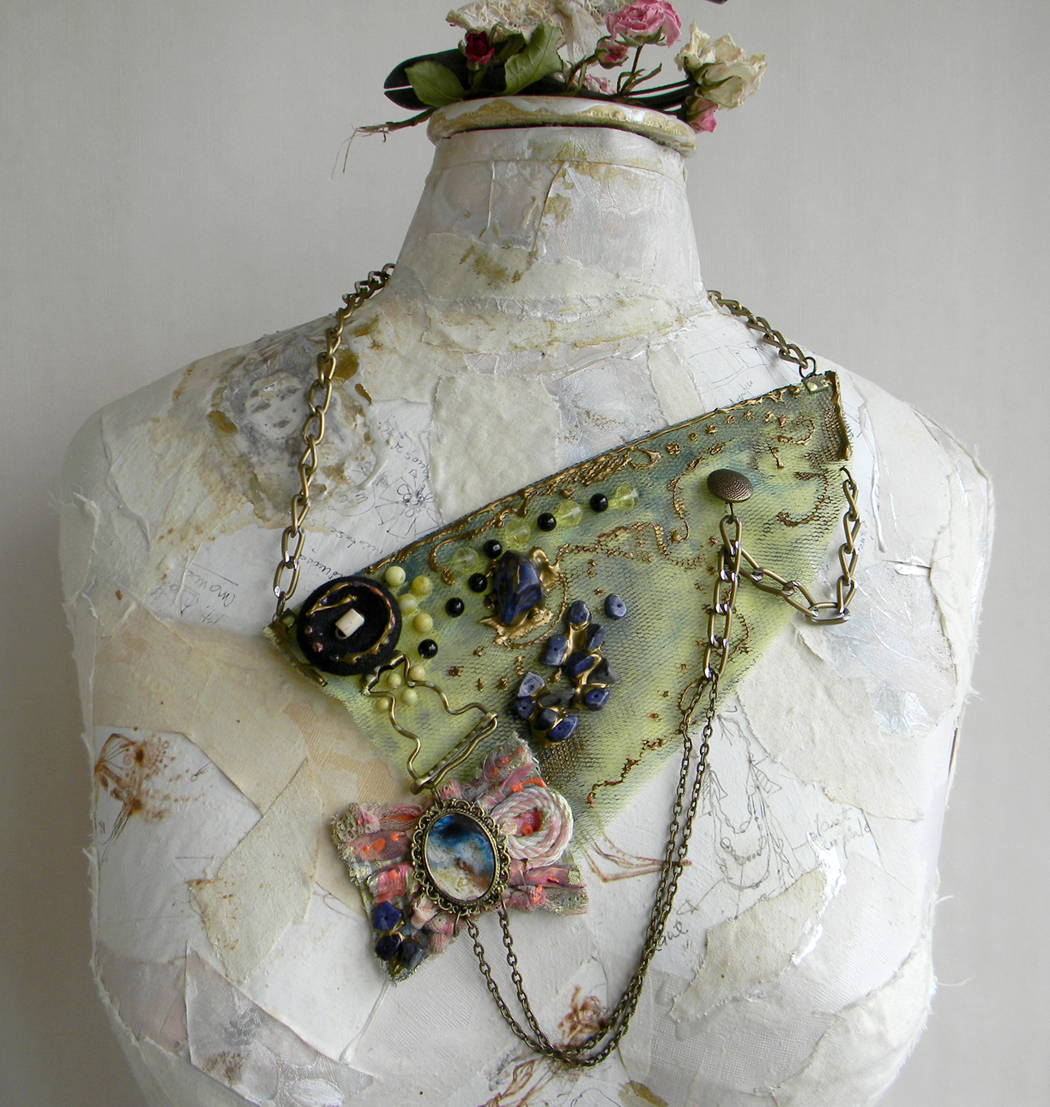 Unique Handmade Fashion Bib Necklace Steampunk Abstract Jewelry