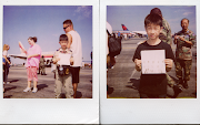 LaGuardia Airport. Twin Polaroids scanned by Epson Perfection V500 Photo . (twinpolaroid )