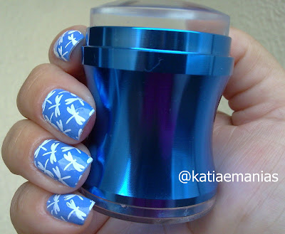 Novo Toque, Azul, carimbada, Born Pretty, La Femme, Nail Plus, katiaemanias, 