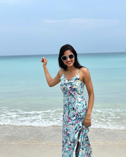 Vidisha Srivastava Sexy Photos in Blue Dress at a Beach