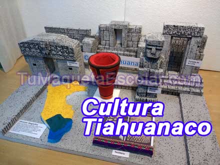 maqueta escolar de la cultura tiahuanaco