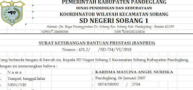 Contoh Surat Pernyataan Siswa Berprestasi  Pengumuman Penerimaan