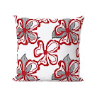 Red Stylized Floral Pillow