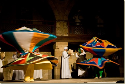 The Sufi troupe Tannoura gives free concerts in Islamic Cairo. It was incredible.