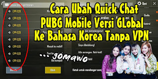 Cara Mengubah Voice Chat PUBG Mobile Versi Global Ke Bahasa Korea Tanpa VPN