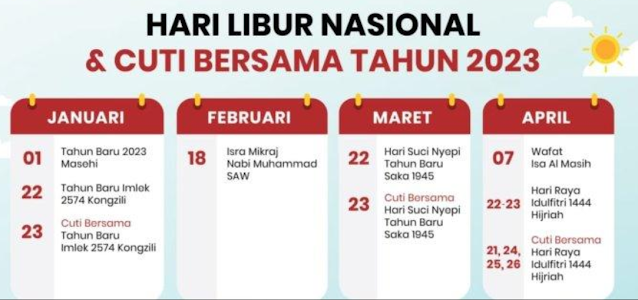 Hari Libur dan Cuti Bersama 2023