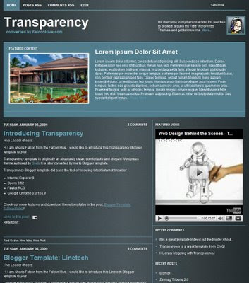 Transparency Blogger Template