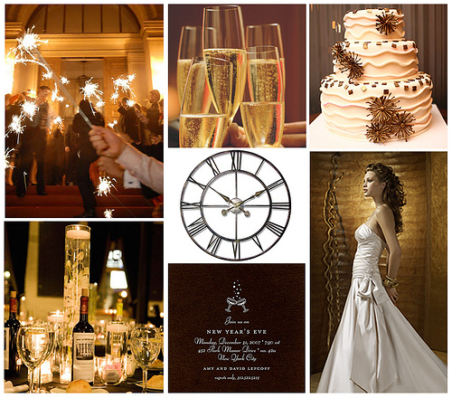 The classic gold champagne and brown palette