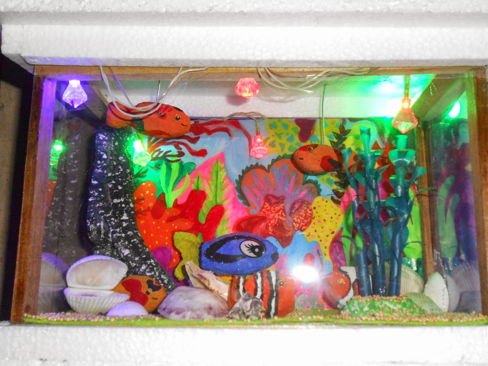 Gambar Prakarya Membuat Miniatur Aquarium Kertas Bekas 
