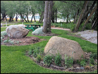 Grassy Picnic Area off Beach  By River at Utah Lake (AF Boat Harbor)