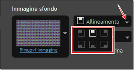 come modificare posizione foto sfondo blogger