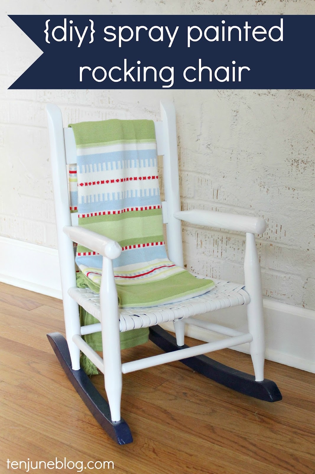 Ten June: Multi-Colored Spray Painted Rocking Chair {A Nursery DIY