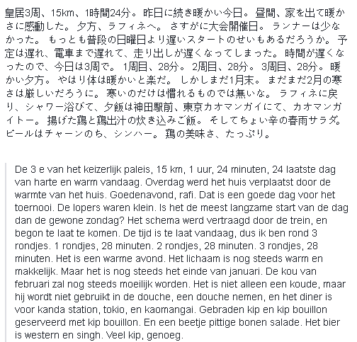 Autmomatische vertaling Facebook-artikel, Japans-Nederlands