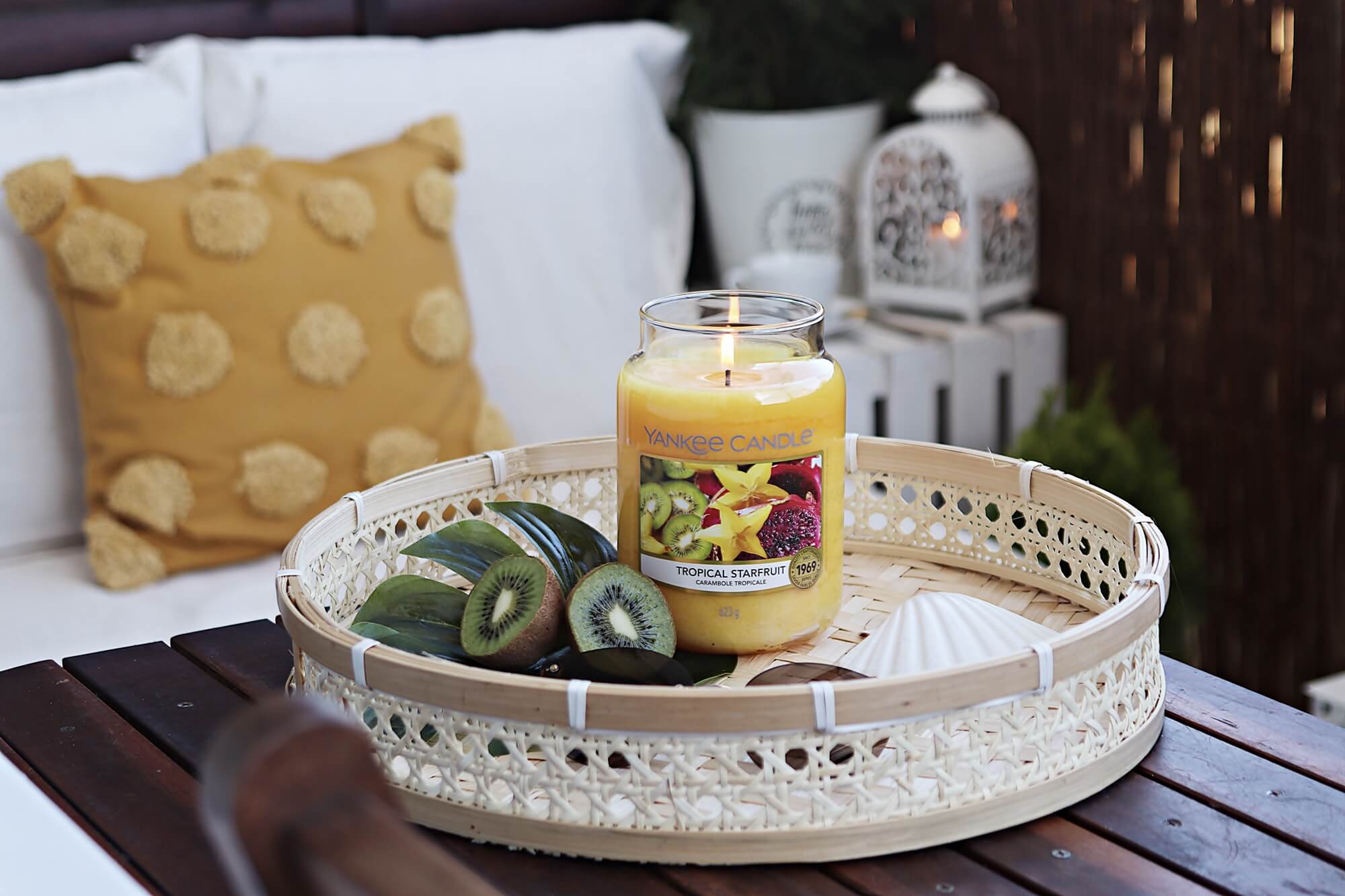 yankee candle tropical starfruit duża świeca dekoracja stołu