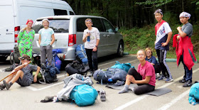 group of backpackers