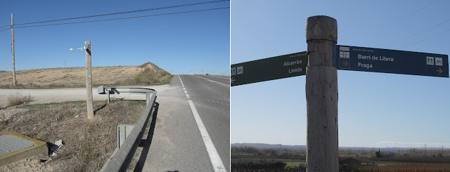 Camí de Sant Jaume de Compostela, etapa Lleida a Fraga; carretera LP-7043 i Drecera de la Reina