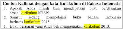 21 contoh kalimat dengan kata kurikulum di bahasa Indonesia