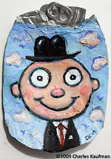 Crushed Can Art,Happy Man,painting,Charles Kaufman