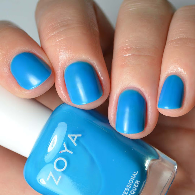 matte neon blue nail polish swatch