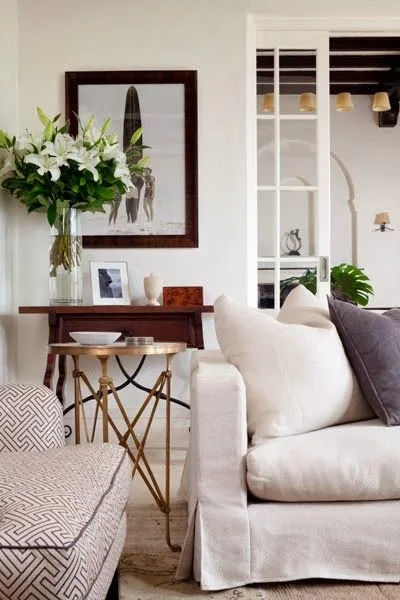 neutral cream and white living room