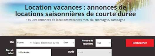 Les critères de recherche sous la rubrique Vacances