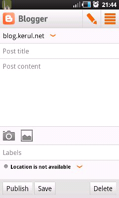 Blogger mobile app screenshot