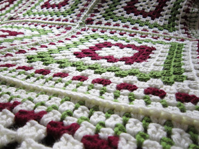 crochet, joining squares, granny squares, Mom's Afghan