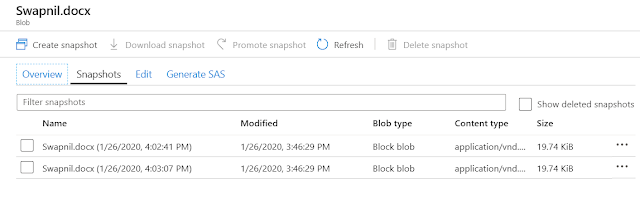Create Snapshot in Azure