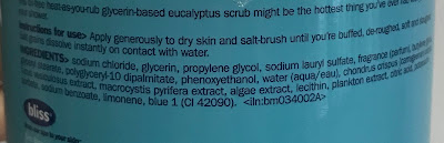 Bliss Hot Salt Scrub Self-Heating Body Polish Listed Ingredients
