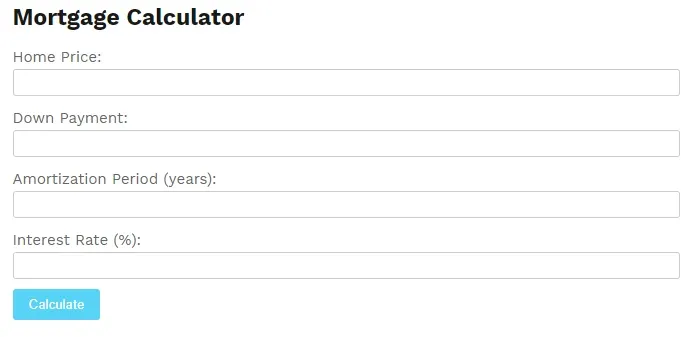 Photo: Mortgage Calculator TD: web tool to calculate mortgage